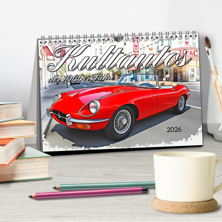 Produktbild: Kultautos der 1960er Jahre (Tischkalender 2026 DIN A5 quer), CALVENDO Monatskalender