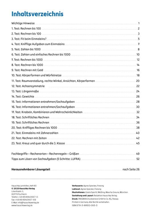 Produktbild: &Uuml;bungsheft mit Tests in Mathe 3. Klasse