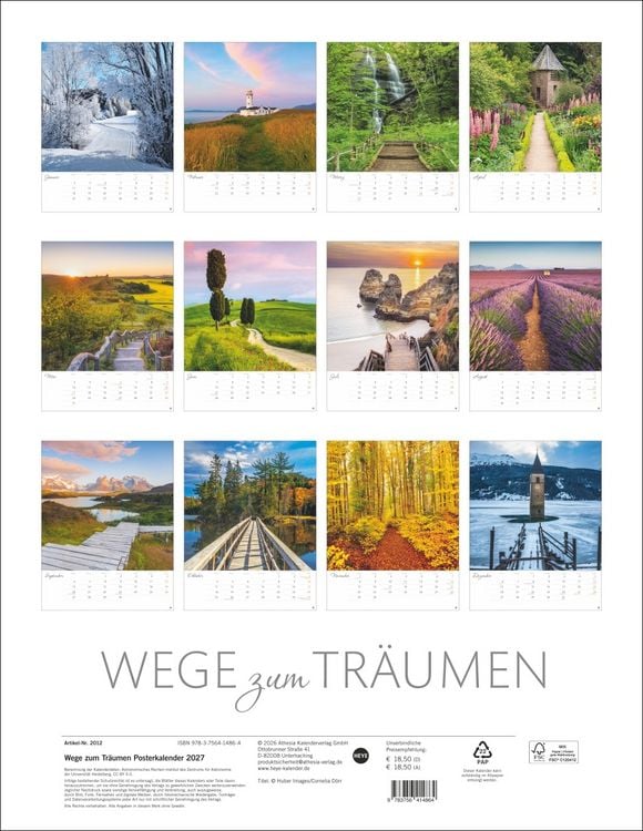 Produktbild: Wege zum Tr&auml;umen Posterkalender 2027