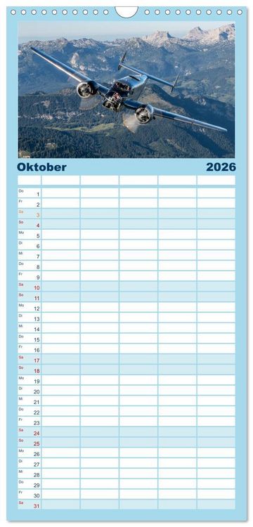 Produktbild: Familienplaner 2026 - Fliegende Legenden - Warbirds mit 5 Spalten (Wandkalender, 21 x 45 cm) CALVENDO