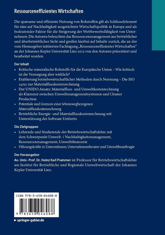 Produktbild: Ressourceneffizientes Wirtschaften