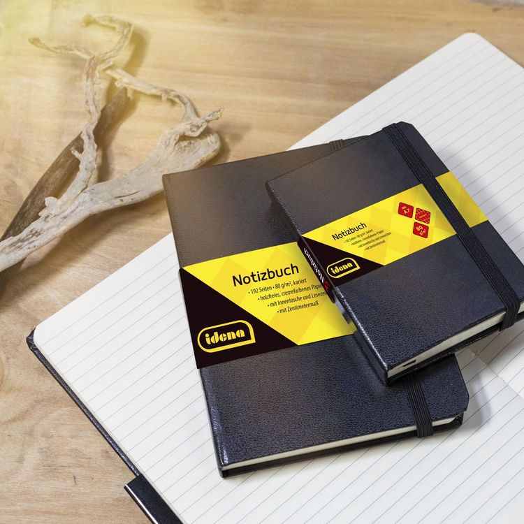 Produktbild: Idena Notizbuch 80g/m&sup2; liniert schwarz DIN A7 192 Seiten