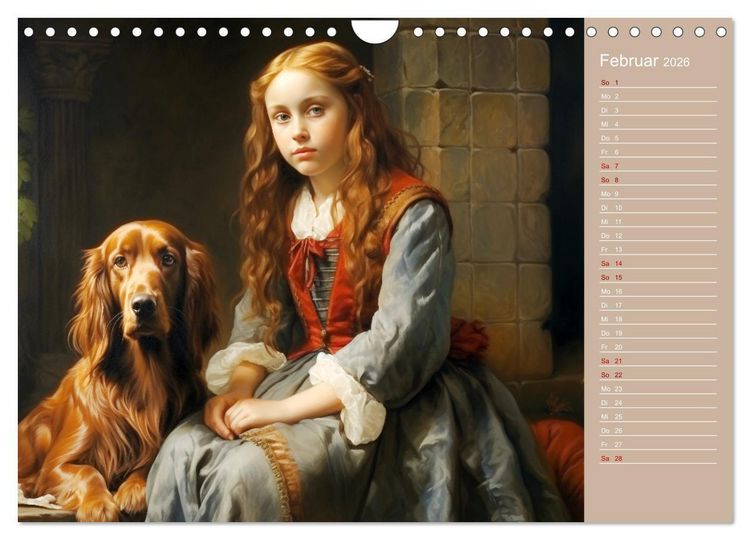 Produktbild: Dame mit Hund (Wandkalender 2026 DIN A4 quer), CALVENDO Monatskalender