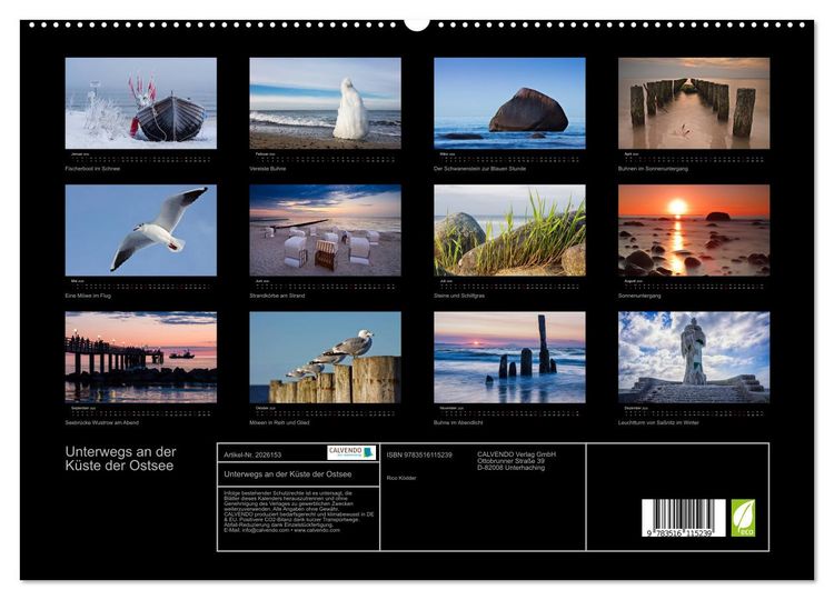 Produktbild: Unterwegs an der K&uuml;ste der Ostsee (hochwertiger Premium Wandkalender 2026 DIN A2 quer), Kunstdruck in Hochglanz