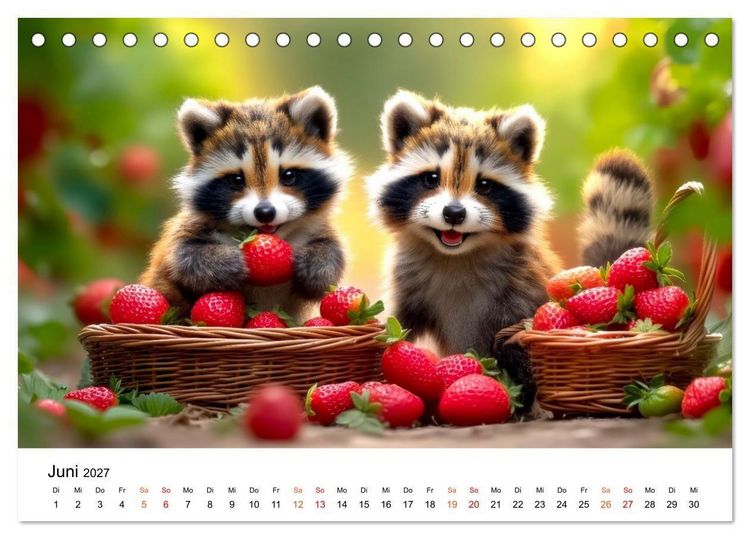 Produktbild: Waschb&auml;ren - Klein. Knuddelig. Herzerw&auml;rmend. (Tischkalender 2027 DIN A5 quer), CALVENDO Monatskalender