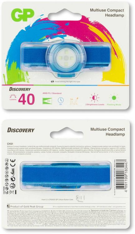 Produktbild: GP Discovery GPDISHLCH31BL447 LED Stirnlampe batteriebetrieben 40 lm 6 h GPDISHLCH31BL447