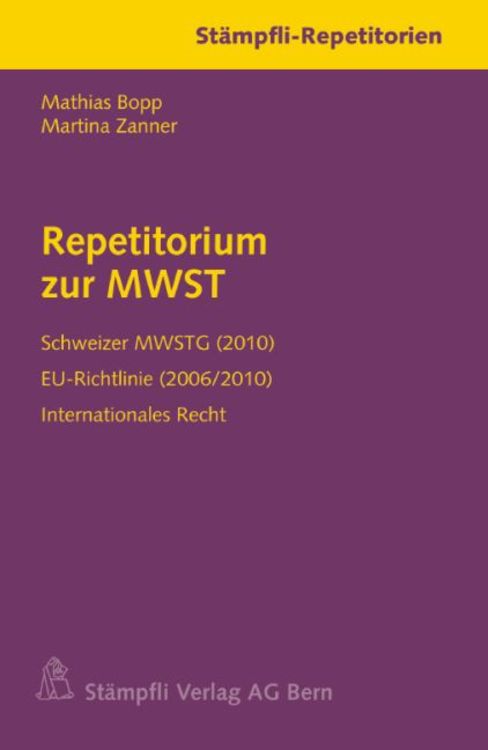Produktbild: Repetitorium zur MWST