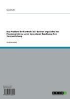 Produktbild: Das Problem der Kontrolle der Banken angesichts der Finanzmarktkrise unter besonderer Beachtung ihrer Verstaatlichung