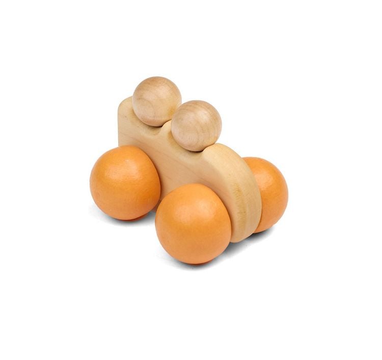 Produktbild: Pfingstweid - MINI orange Ataberk aus Ahorn mit R&auml;dern in orange, Buche, Holz