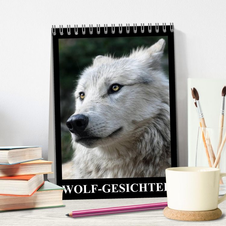 Produktbild: Wolf-Gesichter (Tischkalender 2026 DIN A5 hoch), CALVENDO Monatskalender