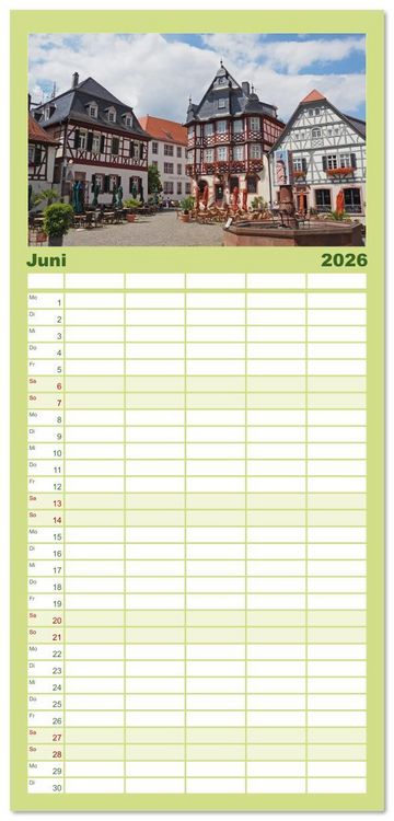 Produktbild: Familienplaner 2026 - Heppenheim - Weinstadt unter der Starkenburg mit 5 Spalten (Wandkalender, 21 x 45 cm) CALVENDO