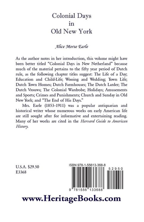 Produktbild: Colonial Days in Old New York
