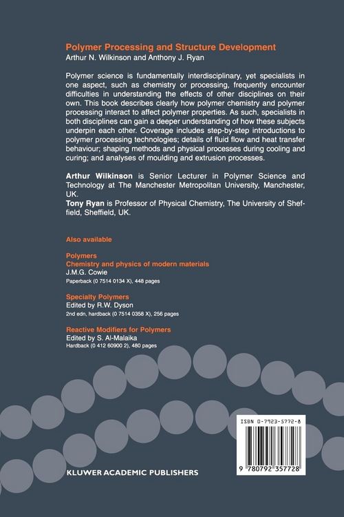 Produktbild: Polymer Processing and Structure Development