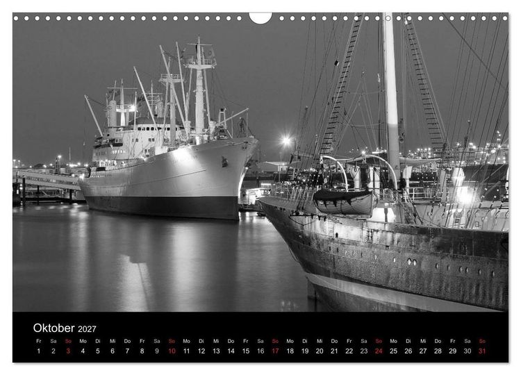Produktbild: Hamburg monochrome Impressionen (Wandkalender 2027 DIN A3 quer), CALVENDO Monatskalender