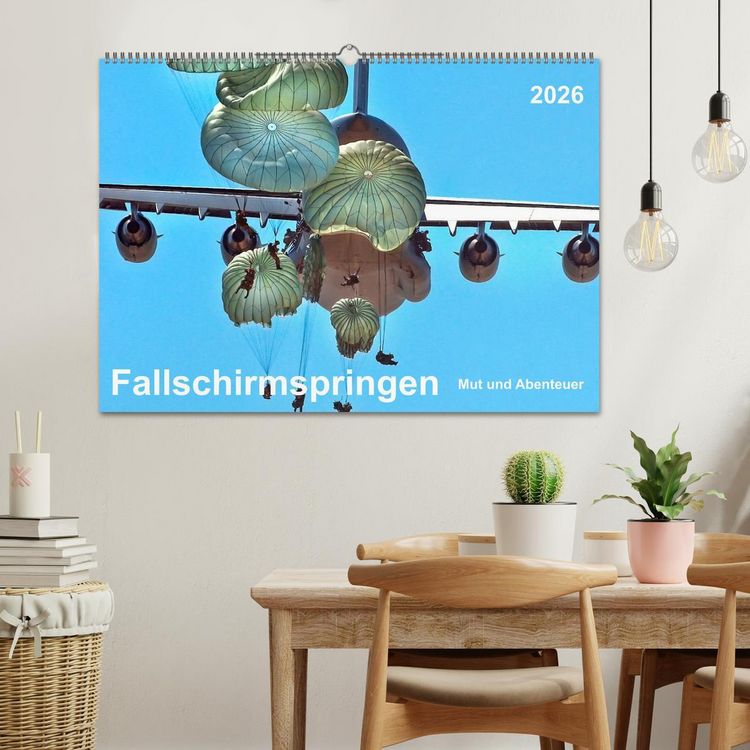 Produktbild: Fallschirmspringen - Mut und Abenteuer (Wandkalender 2026 DIN A2 quer), CALVENDO Monatskalender