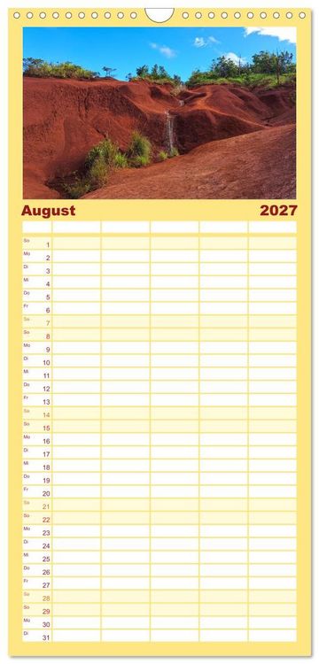 Produktbild: Familienplaner 2027 - Hawaii - Eindr&uuml;cke von Big Island, Kauai & Oahu mit 5 Spalten (Wandkalender, 21 x 45 cm) CALVENDO
