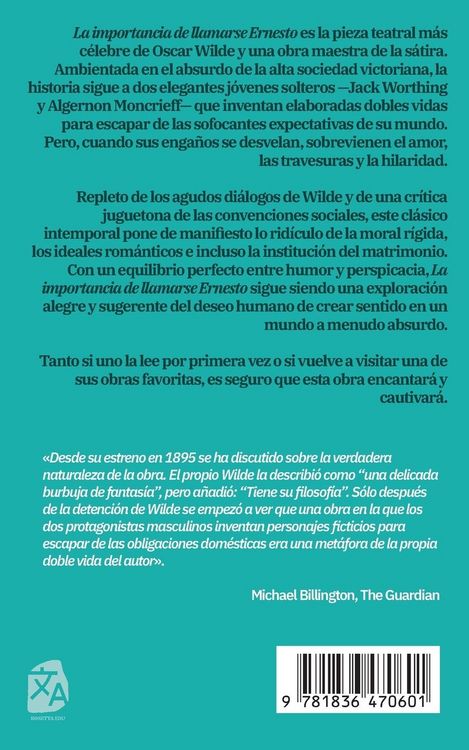 Produktbild: La importancia de llamarse Ernesto