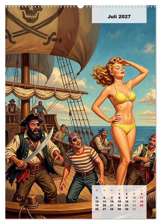 Produktbild: Zeitreise-Girls - Falsch gelandet (hochwertiger Premium Wandkalender 2027 DIN A2 hoch), Kunstdruck in Hochglanz