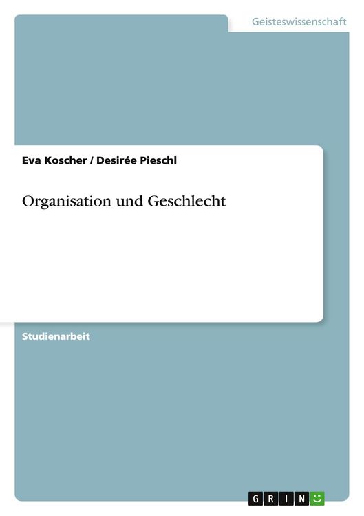 Produktbild: Organisation und Geschlecht