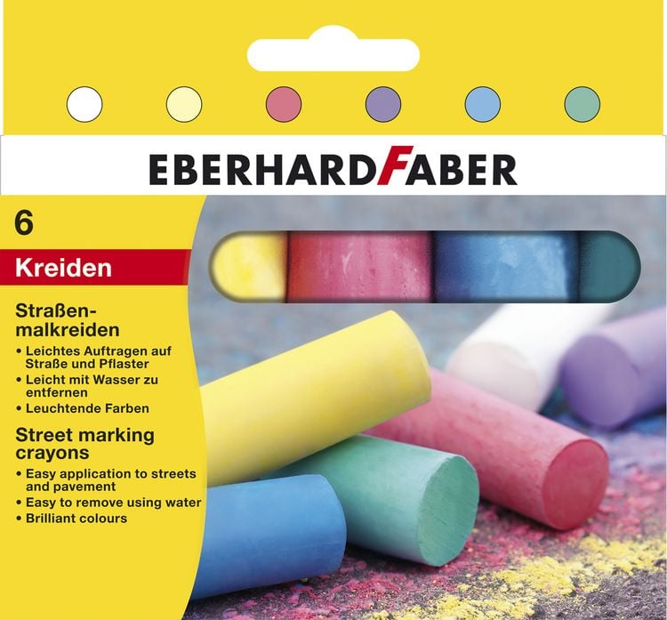 Produktbild: Eberhard Faber 526506 - Stra&szlig;enmalkreiden in 6 leuchtenden Farben