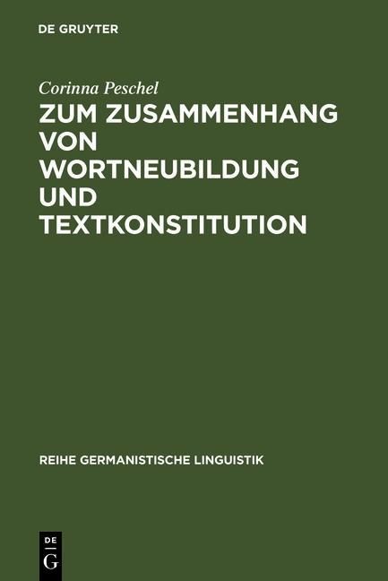 Produktbild: Zum Zusammenhang von Wortneubildung und Textkonstitution