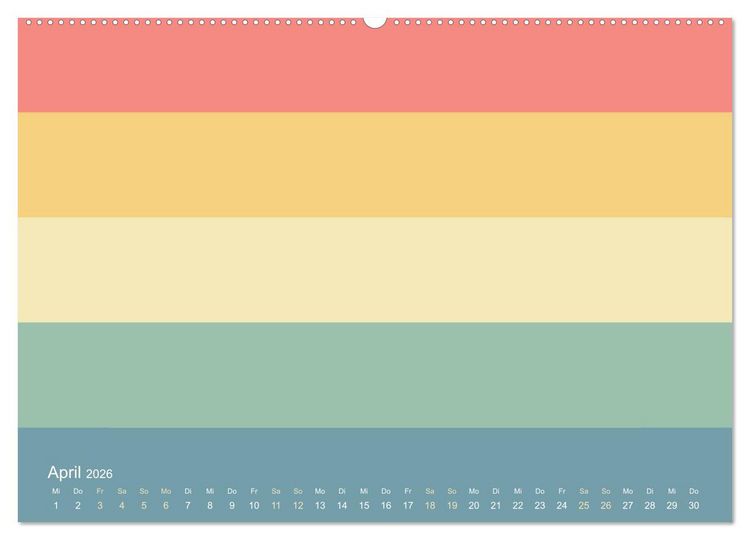 Produktbild: 70er Jahre Bastelkalender - DIY Kreativ-Kalender zum Selbstgestalten (hochwertiger Premium Wandkalender 2026 DIN A2 quer), Kunstdruck in Hochglanz
