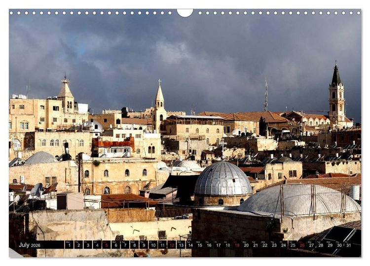 Produktbild: Jerusalem. The Holy City of three religions (Wall Calendar 2026 DIN A3 landscape), CALVENDO 12 Month Wall Calendar