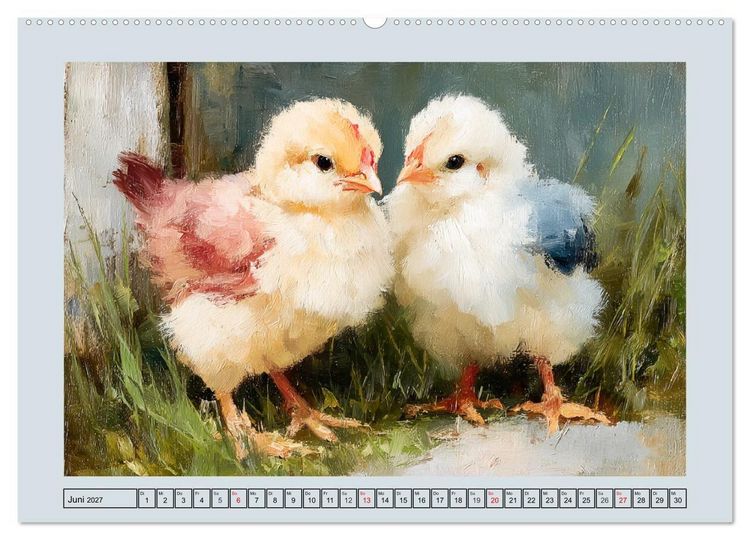 Produktbild: Federleichte Nostalgie. H&uuml;hner, Enten und G&auml;nse in duftigen Momenten (hochwertiger Premium Wandkalender 2027 DIN A2 quer), Kunstdruck in Hochglanz