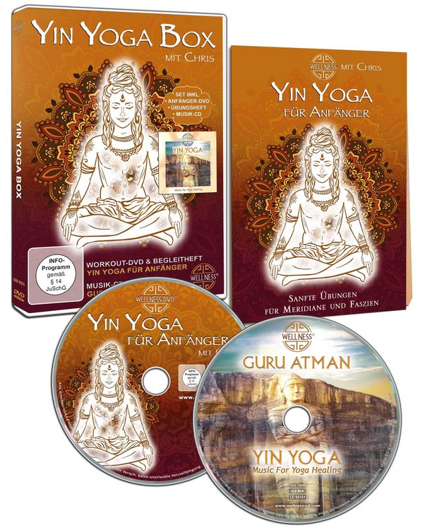 Produktbild: Yin Yoga Box - Set inklusive Anf&auml;nger-DVD, &Uuml;bungsheft und Musik-CD