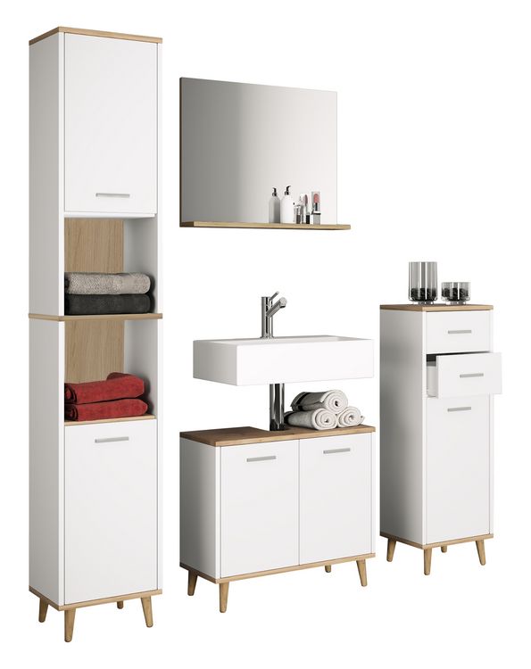 Produktbild: 4-tlg. Komplett Badm&ouml;bel Badschrank Set Landos l