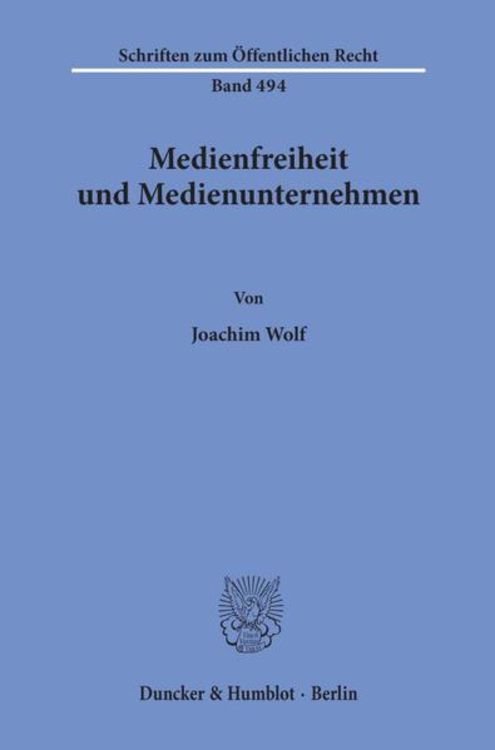 Produktbild: Medienfreiheit und Medienunternehmen.