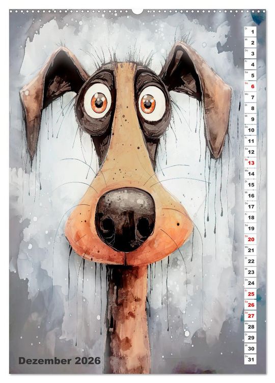 Produktbild: Hund mit Pfiff (Wandkalender 2026 DIN A2 hoch), CALVENDO Monatskalender