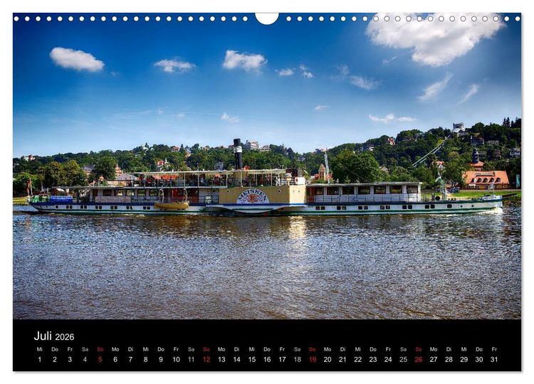 Produktbild: Schaufelraddampfer (Wandkalender 2026 DIN A3 quer), CALVENDO Monatskalender