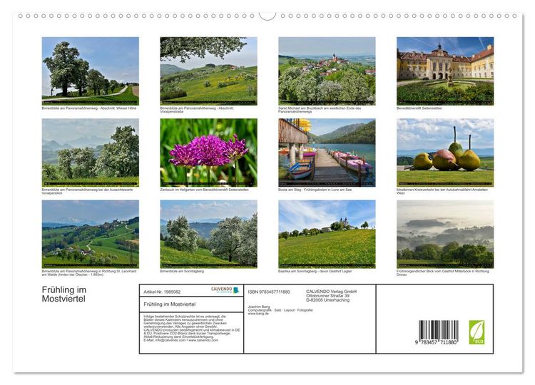 Produktbild: Fr&uuml;hling im Mostviertel (hochwertiger Premium Wandkalender 2026 DIN A2 quer), Kunstdruck in Hochglanz