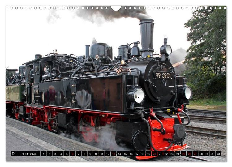 Produktbild: Die Brockenbahn - Mit Volldampf durch den Harz (Wandkalender 2026 DIN A3 quer), CALVENDO Monatskalender