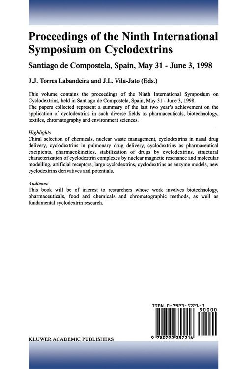 Produktbild: Proceedings of the Ninth International Symposium on Cyclodextrins