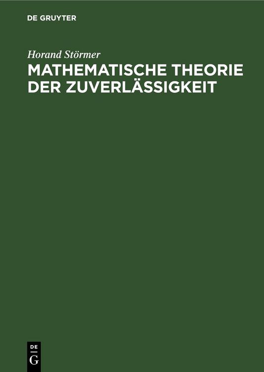 Produktbild: Mathematische Theorie der Zuverl&auml;ssigkeit