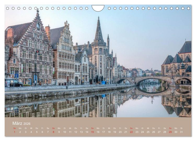 Produktbild: Br&uuml;gge und Gent, eine Fotoreise durch die zwei Perlen Flanderns. (Wandkalender 2026 DIN A4 quer), CALVENDO Monatskalender