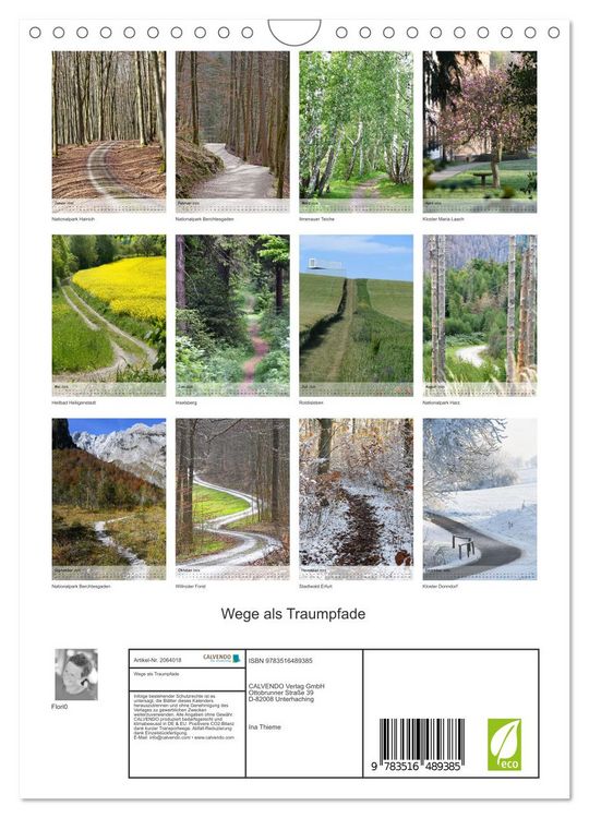 Produktbild: Wege als Traumpfade (Wandkalender 2026 DIN A4 hoch), CALVENDO Monatskalender
