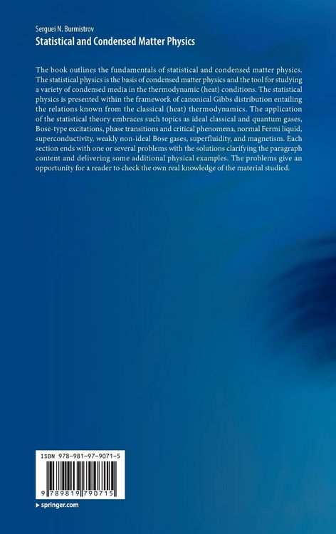 Produktbild: Statistical and Condensed Matter Physics