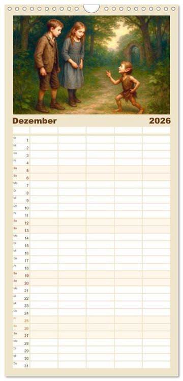Produktbild: Familienplaner 2026 - Rudyard Kipling mit 5 Spalten (Wandkalender, 21 x 45 cm) CALVENDO