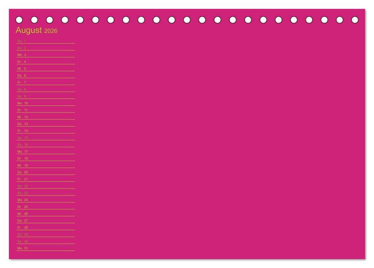 Produktbild: Bastel-Geburtstagskalender pink / Geburtstagskalender (Tischkalender 2026 DIN A5 quer), CALVENDO Monatskalender