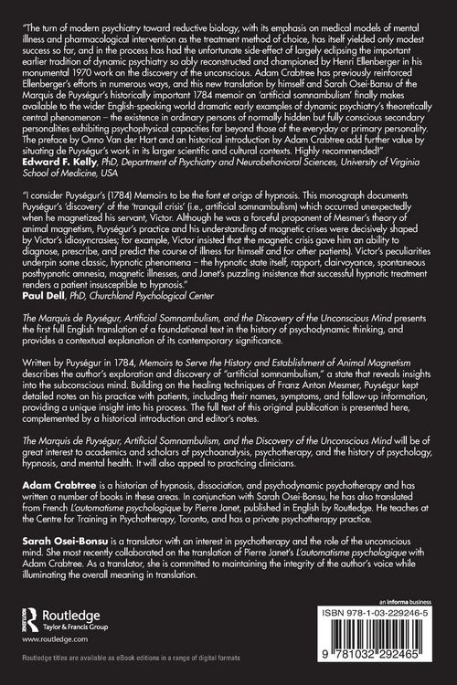 Produktbild: The Marquis de Puys&eacute;gur, Artificial Somnambulism, and the Discovery of the Unconscious Mind