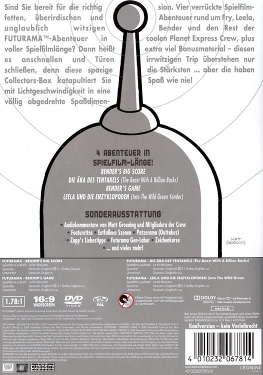 Produktbild: Futurama - Movie Collection [4 DVDs]