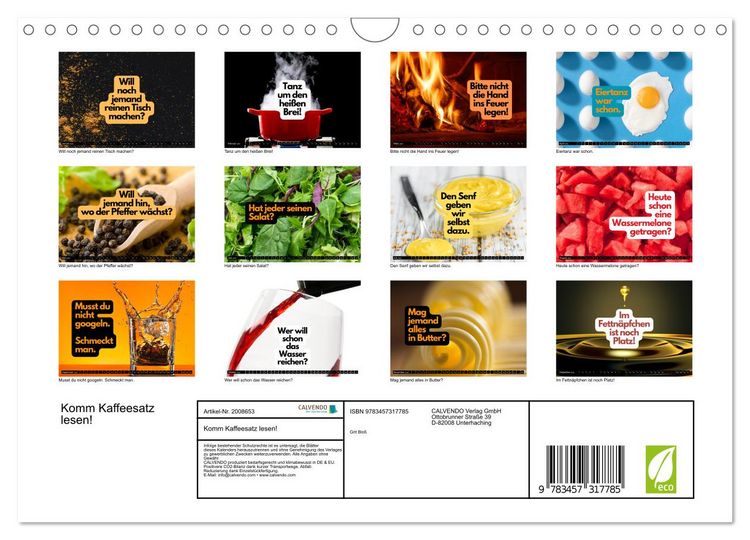 Produktbild: Komm Kaffeesatz lesen! (Wandkalender 2026 DIN A4 quer), CALVENDO Monatskalender