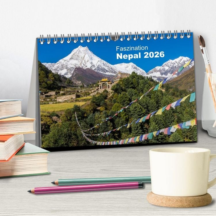 Produktbild: Faszination Nepal (Tischkalender 2026 DIN A5 quer), CALVENDO Monatskalender