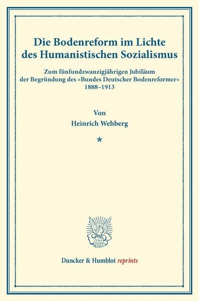Produktbild: Die Bodenreform im Lichte des Humanistischen Sozialismus.