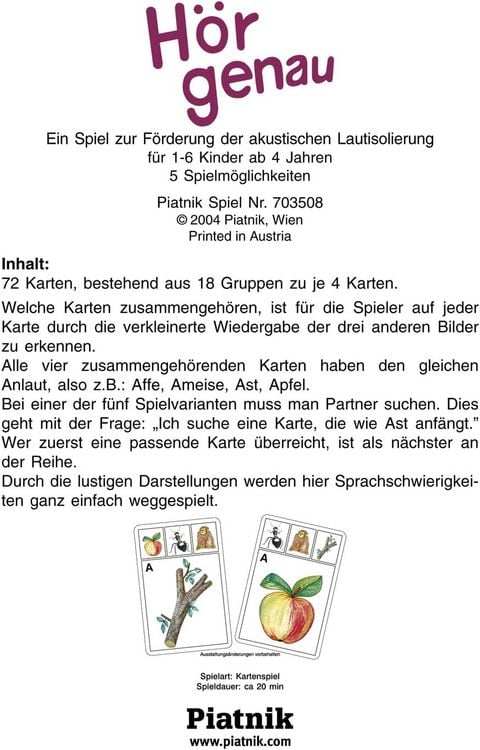Produktbild: H&ouml;r genau (Kartenspiel)
