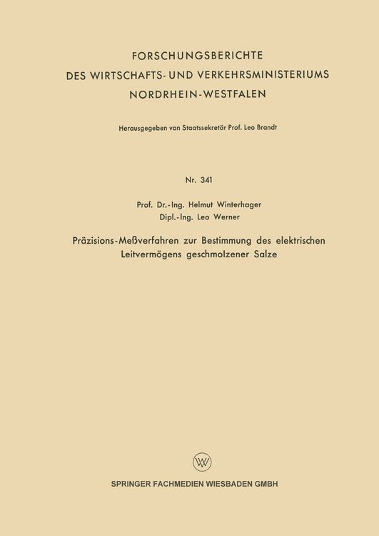Produktbild: Pr&auml;zisions-Me&szlig;verfahren zur Bestimmung des elektrischen Leitverm&ouml;gens geschmolzener Salze