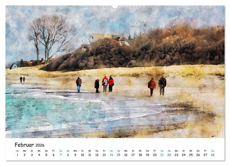 Produktbild: Aquarell Illustrationen vom Dar&szlig; (Wandkalender 2026 DIN A2 quer), CALVENDO Monatskalender